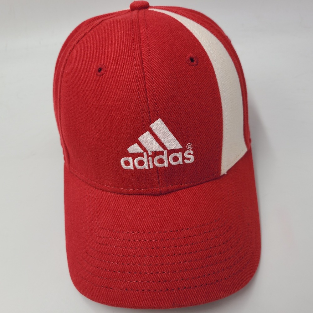 Vintage Adidas Hat Adjustable Red White Logo Casual Sports Outdoors Cotton Men